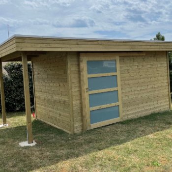 Abri de jardin en bois Toit Terrasse avec auvent Abri de jardin en bois Toit Terrasse avec auvent